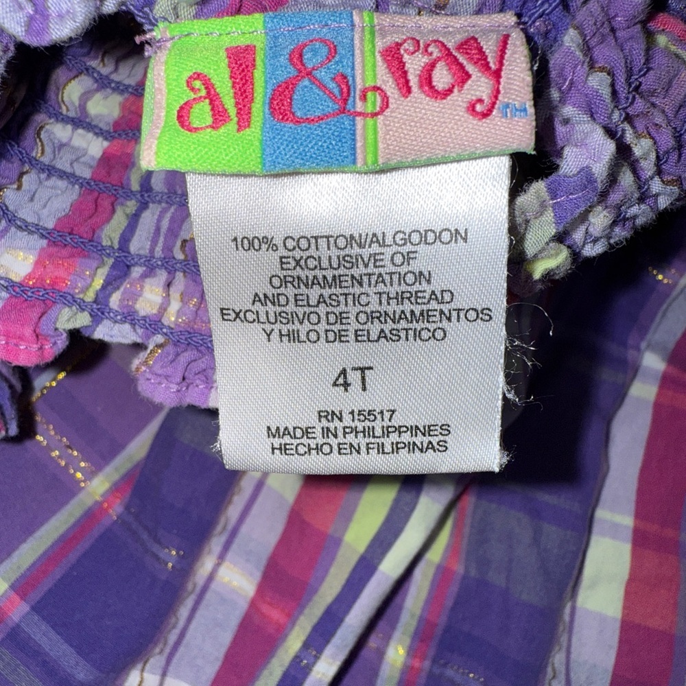 Vibrant Plaid Al & Ray Kids Casual Dress - Picture 2 of 3